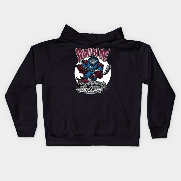 Squatch Me Sasquatch Hockey Player Kids Hoodie by eShirtLabs